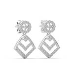 Load image into Gallery viewer, Glitter Swirls Lab Grown Diamond Drop Earrings by Stefee Jewels
