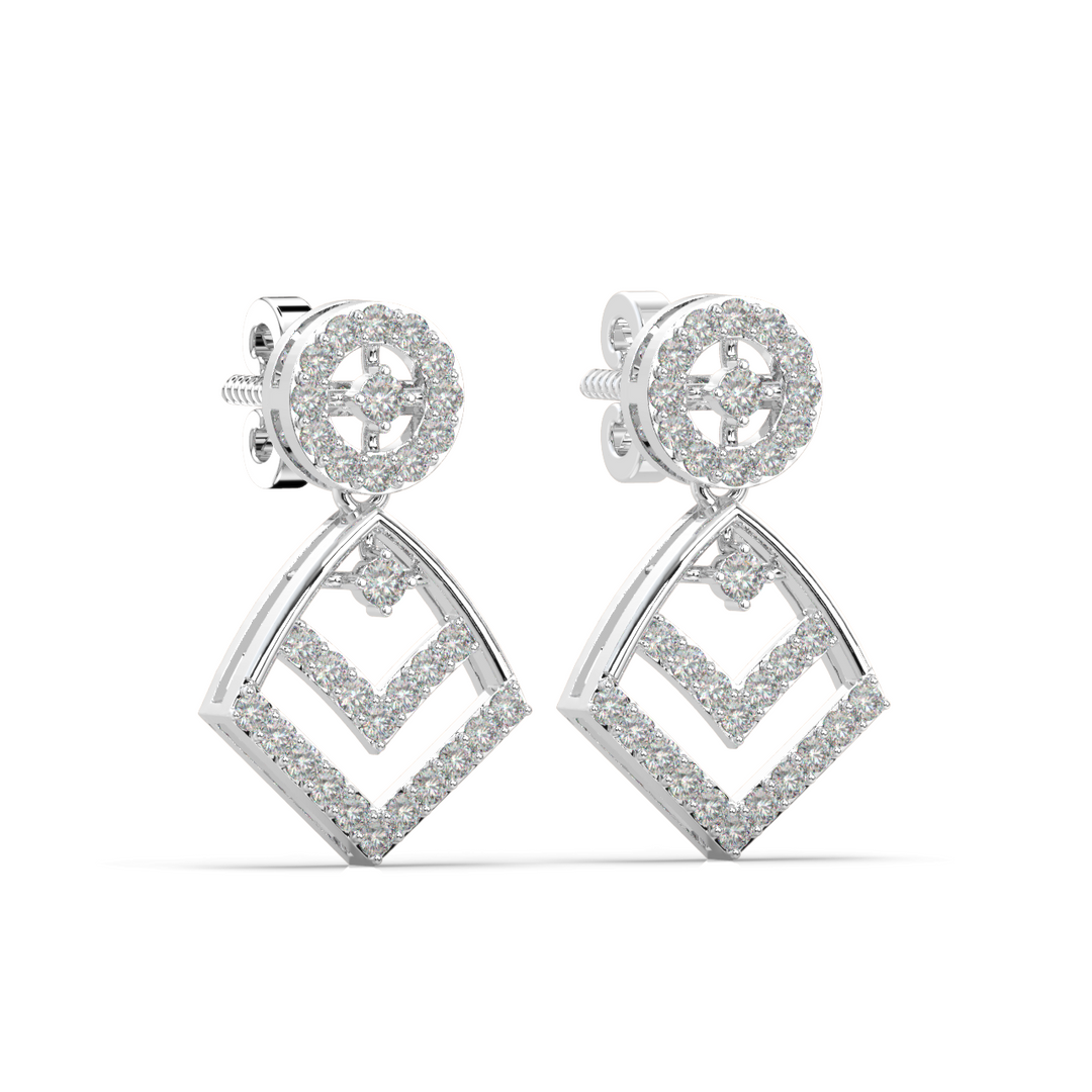 Glitter Swirls Lab Grown Diamond Drop Earrings by Stefee Jewels