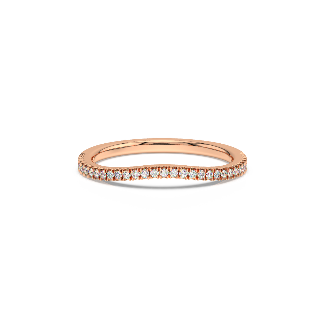 Very Slight Rippling Round Lab Grown Diamond Ring by Stefee Jewels