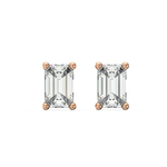 Load image into Gallery viewer, Solitaire Emerald Lab Grown Diamond Studs Earrings by Stefee