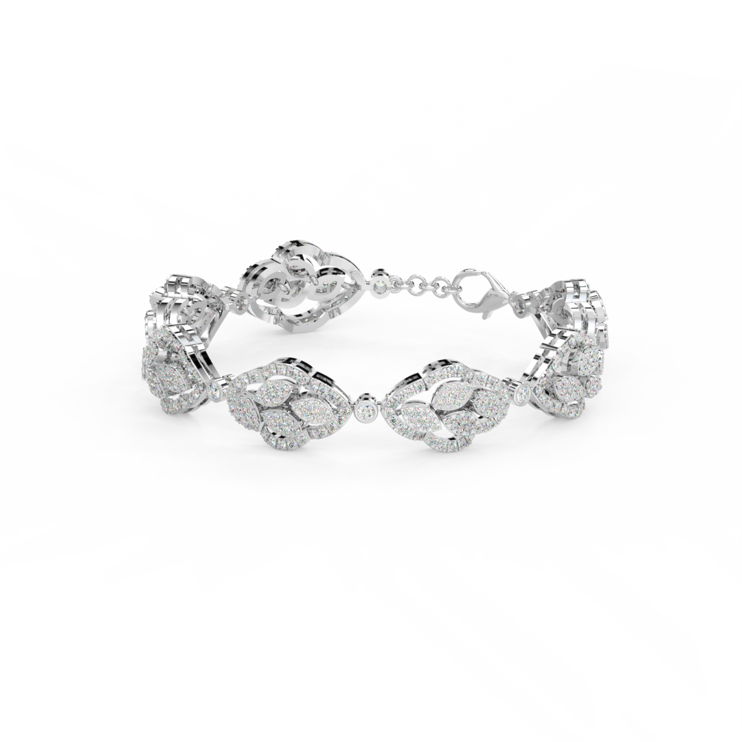 Sparkling Petals Lab Grown Diamond Bracelet by Stefee Jewels