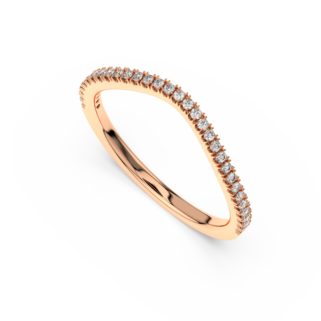 Slight Rippling Round Lab Grown Diamond Ring by Stefee Jewels
