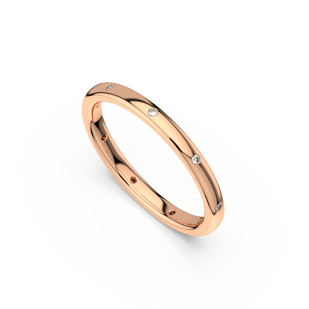 Stacking Band Ring with 9 Lab Grown Diamond Ring by Stefee Jewels