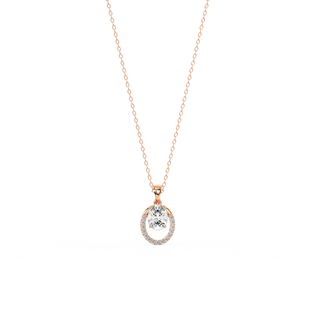 Lunar Radiance Lab Grown Diamond  Pendant Set by Stefee Jewels