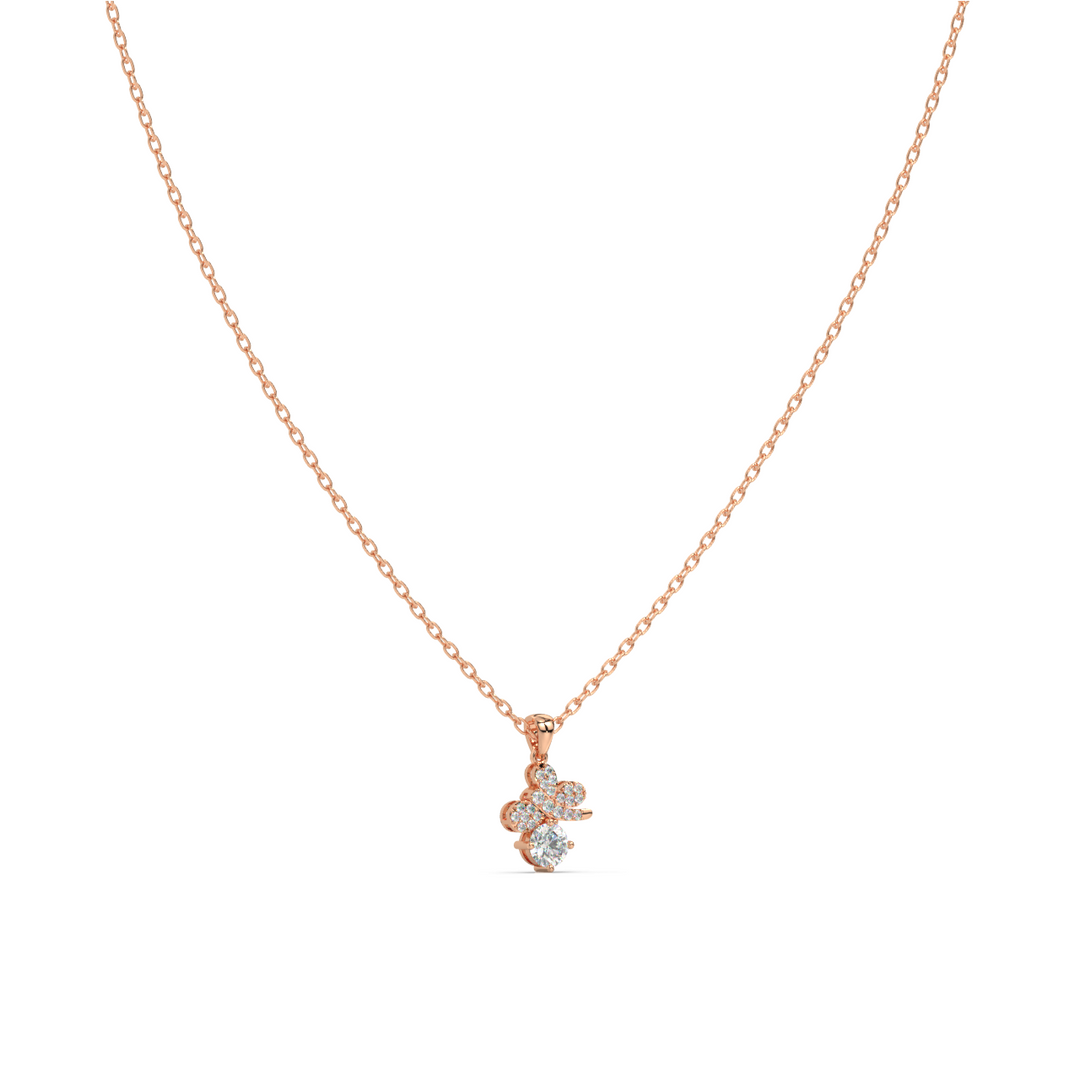 Graceful Contours  Lab Grown Diamond  Pendant Set by Stefee Jewels