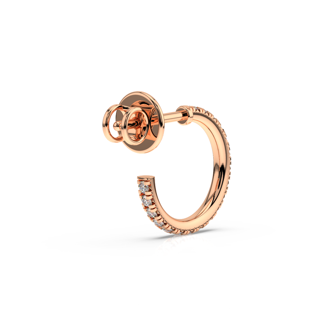0.42 ct Lab Grown Diamond Arc Hoops Earrings by Stefee