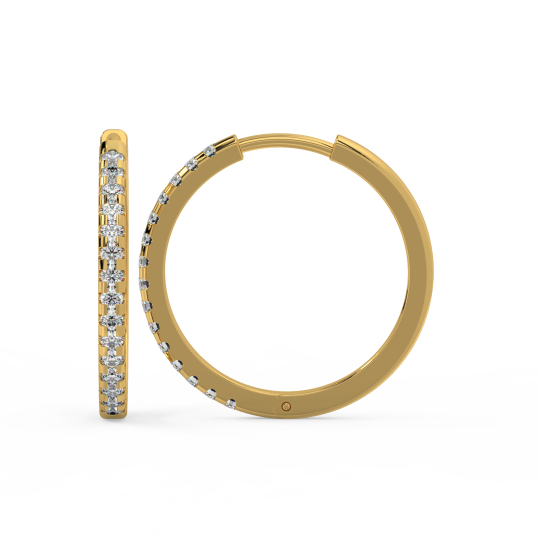 Pave Huggie Hoops Lab Grown Diamond Earrings by Stefee