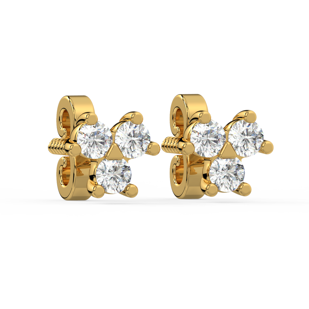 Triad Lab Grown Diamond Studs Earrings by Stefee – Stefee Jewels