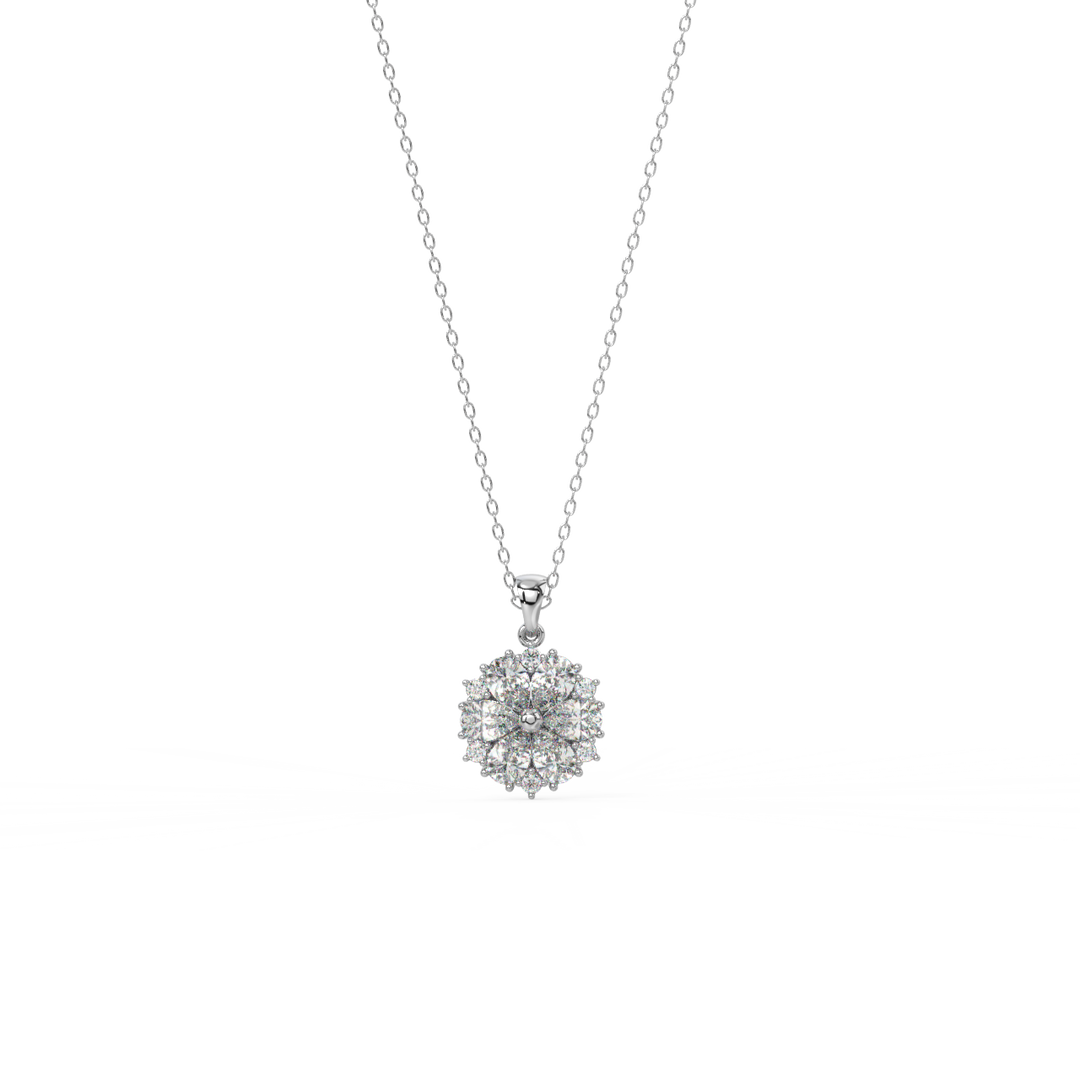 Floral Radiance  Lab Grown Diamond  Pendant Set by Stefee Jewels