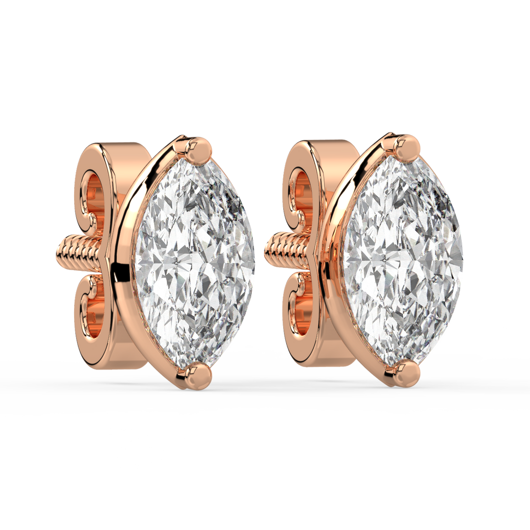 Luminous Love Lab Grown Diamond Stud Earrings by Stefee Jewels