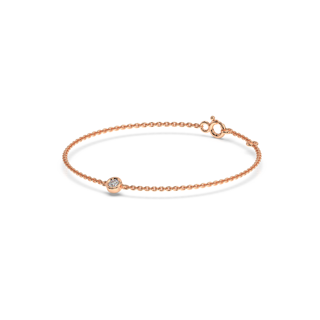 Bezel Set Lab Grown Diamond Bracelet by Stefee