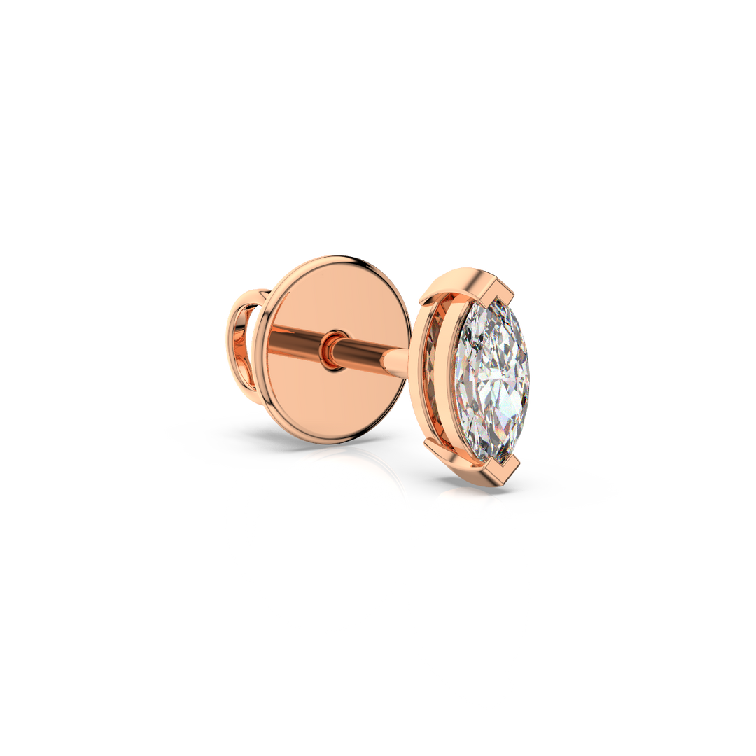 Solitaire Marquise Lab Grown Diamond Studs Earrings by Stefee