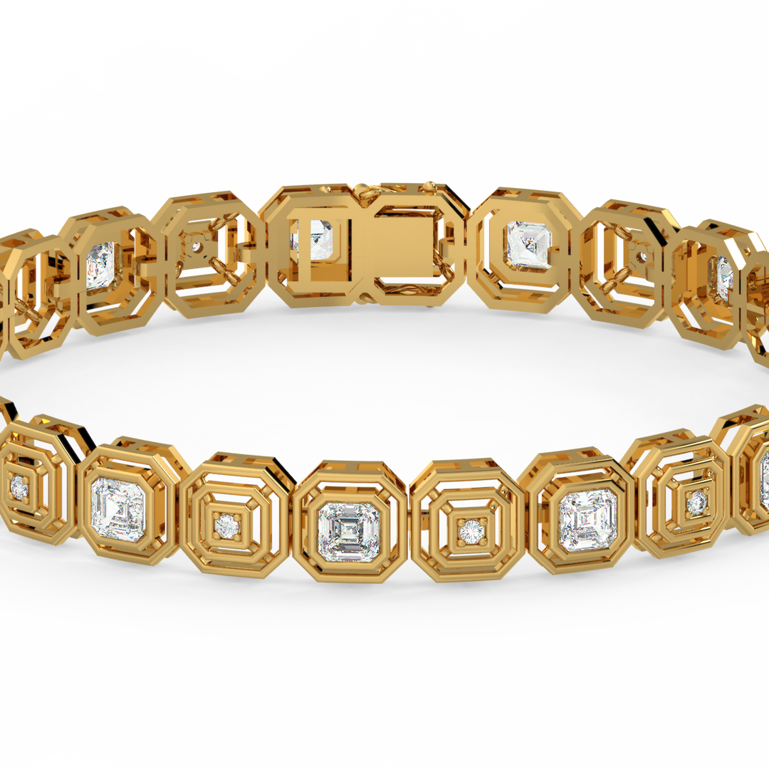 Bridal  Lab Grown Diamond Bracelet with sparkling  by Stefee Jewels