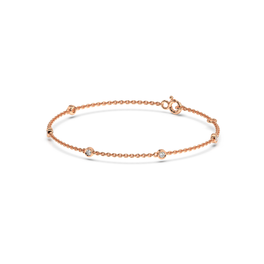 Bazel Set 5 Lab Grown Diamond Bracelet by Stefee