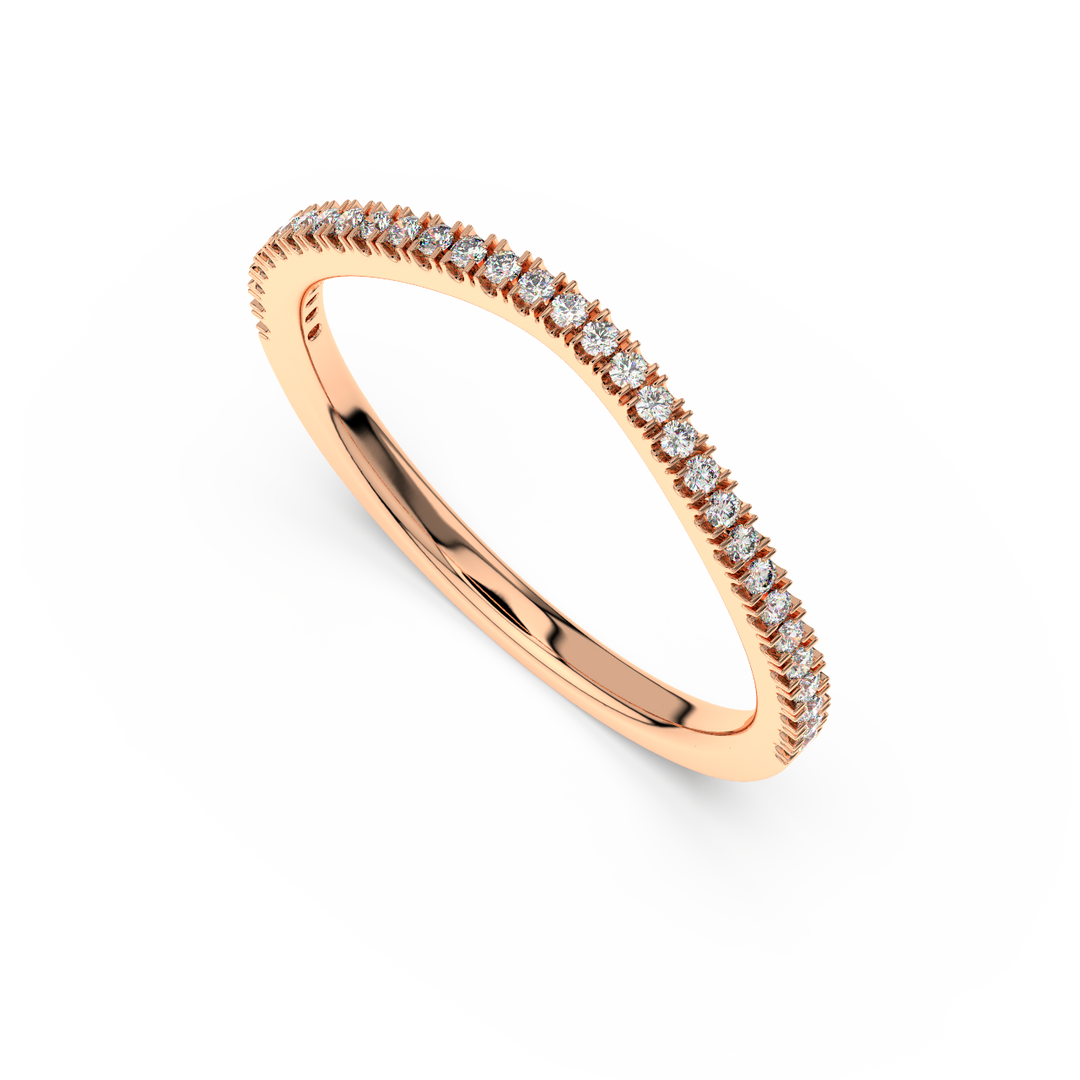 Very Slight Rippling Round Lab Grown Diamond Ring by Stefee Jewels