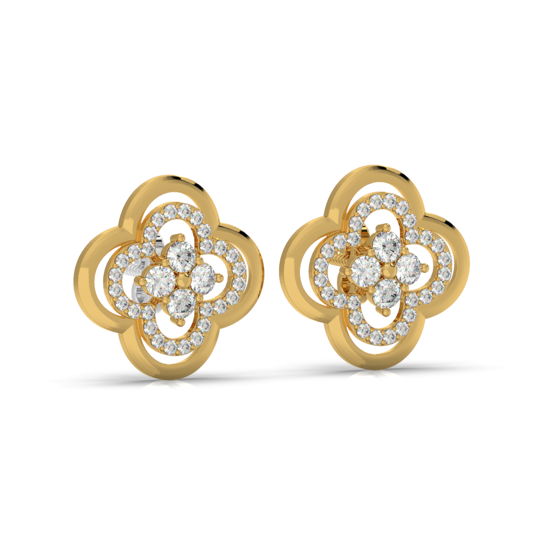 Radiant Reflections Lab Grown Diamond Stud Earrings by Stefee Jewels