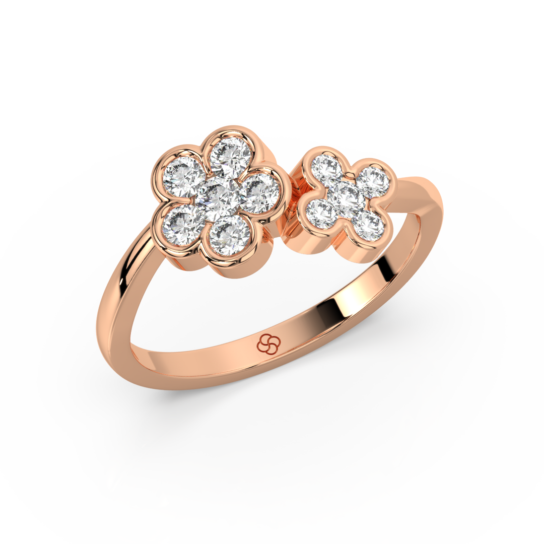 Clustered Gems Lab Grown Diamond  Ring by Stefee Jewels