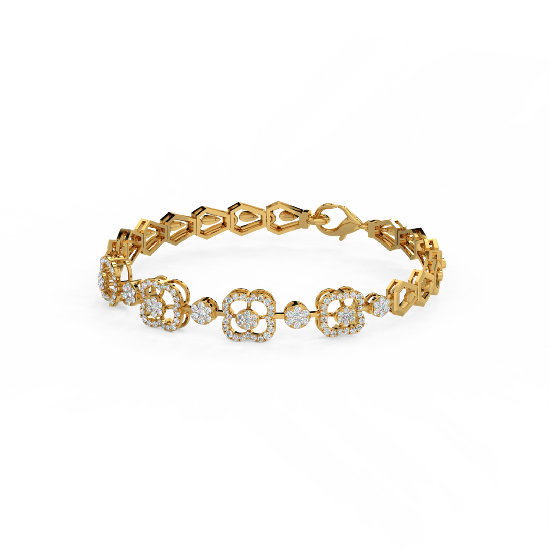 Twinkling Hearts Lab Grown Diamond Bracelet by Stefee jewels