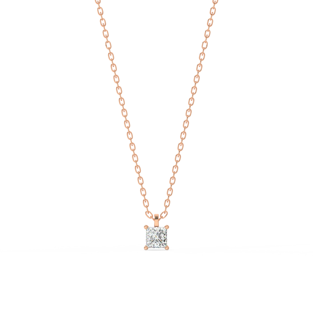 Solitaire Princess Lab Grown Diamonds Pendant by Stefee