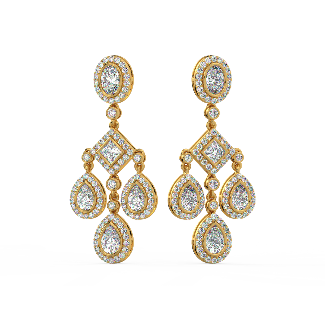 Shining Stars Lab Grown Diamond Drop Earrings by Stefee Jewels