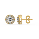 Load image into Gallery viewer, Round Halo Lab Grown Diamond Studs Earing by Stefee
