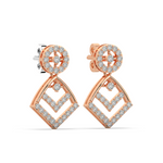 Load image into Gallery viewer, Glitter Swirls Lab Grown Diamond Drop Earrings by Stefee Jewels
