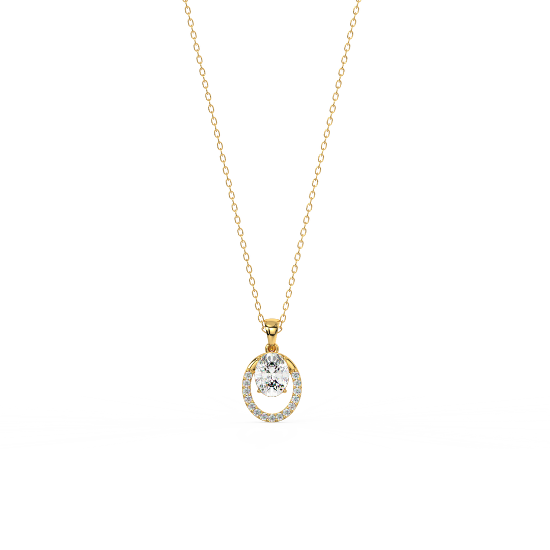 Lunar Radiance Lab Grown Diamond  Pendant Set by Stefee Jewels