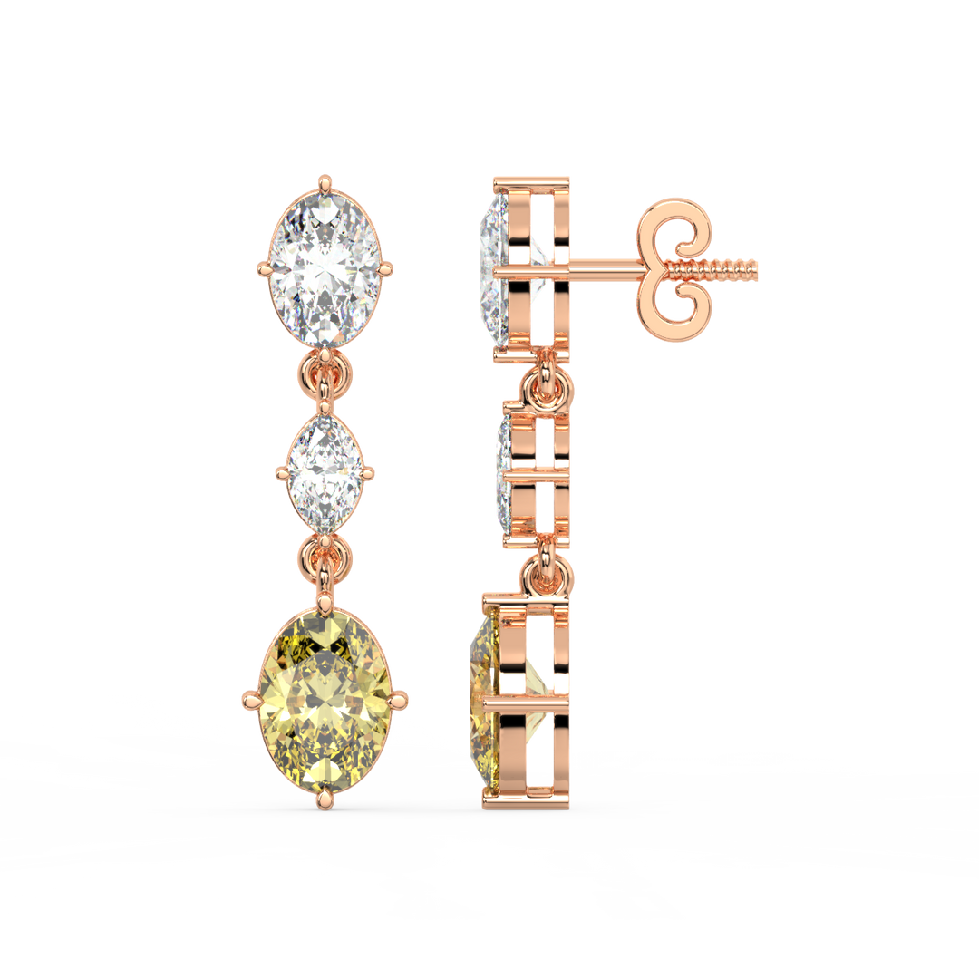 Elegant Glimmer Lab Grown Diamond Drop Earrings by Stefee Jewels