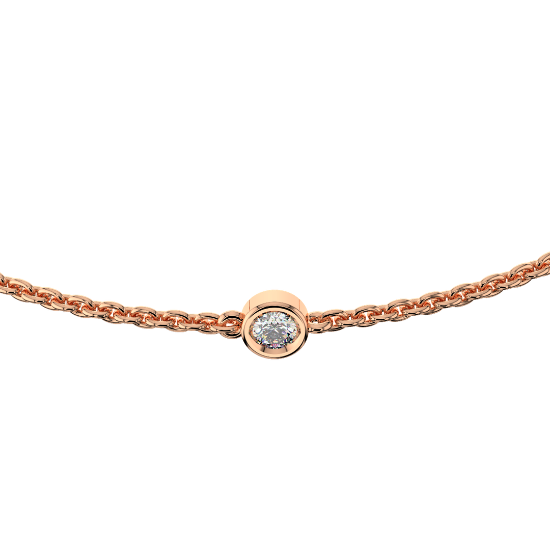Bezel Set 3  Lab Grown Diamond Bracelet by Stefee