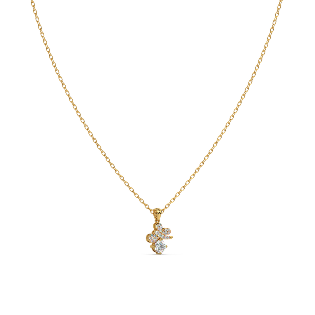 Graceful Contours  Lab Grown Diamond  Pendant Set by Stefee Jewels