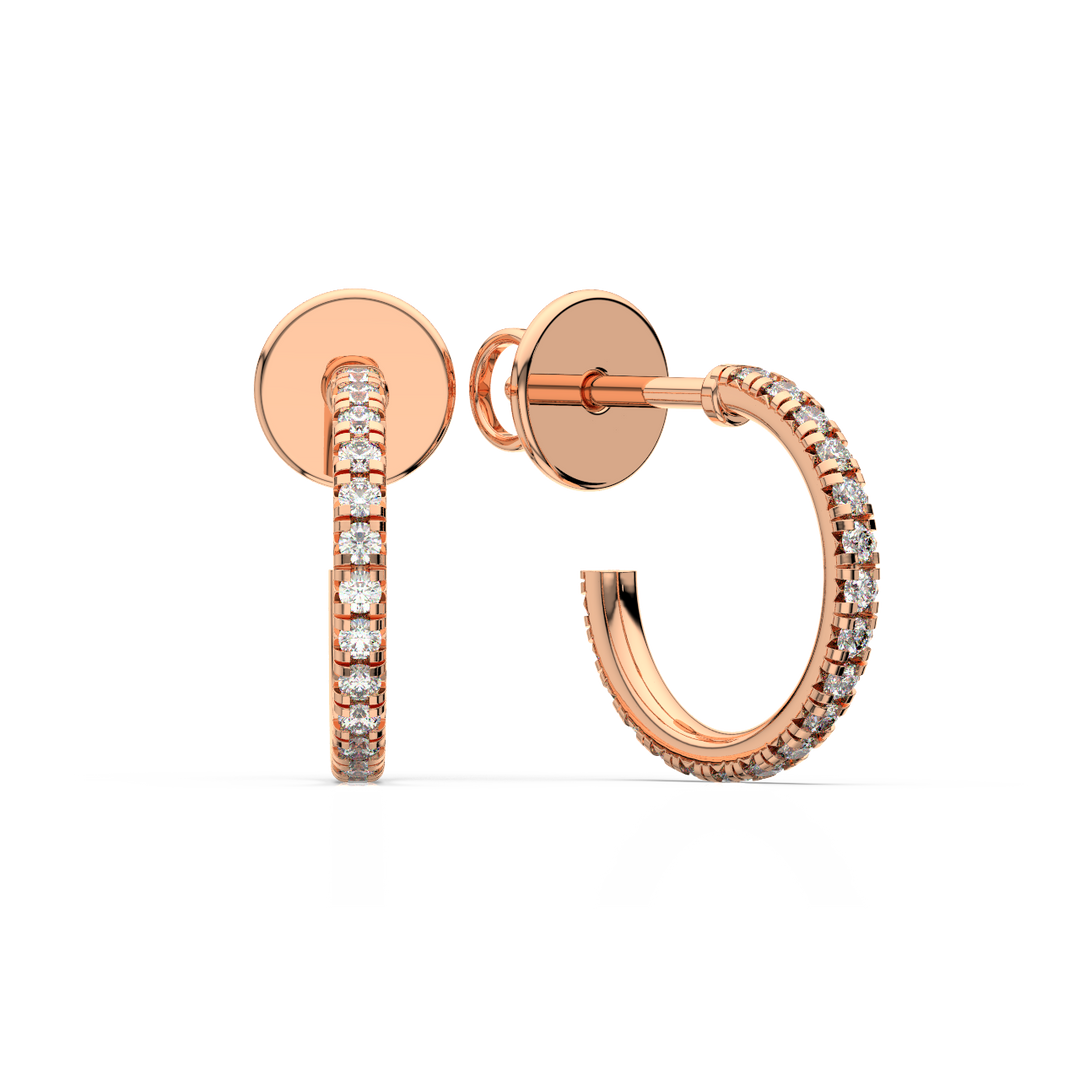 0.42 ct Lab Grown Diamond Arc Hoops Earrings by Stefee