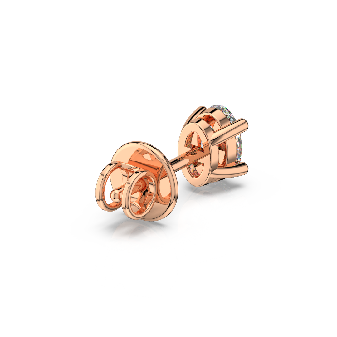 Solitaire Oval Lab Grown Diamond Studs Earrings by Stefee