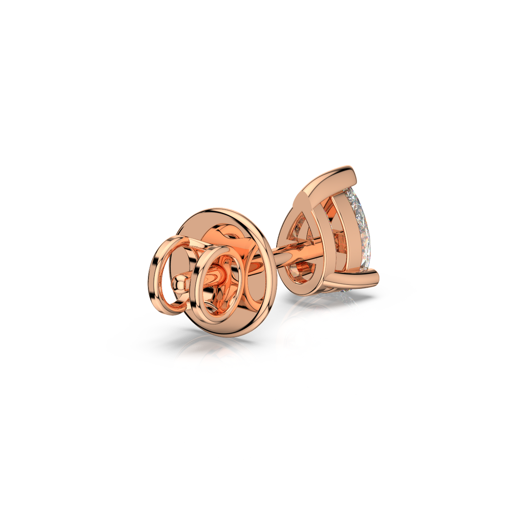 Solitaire Pear Lab Grown Diamond Studs Earrings by Stefee