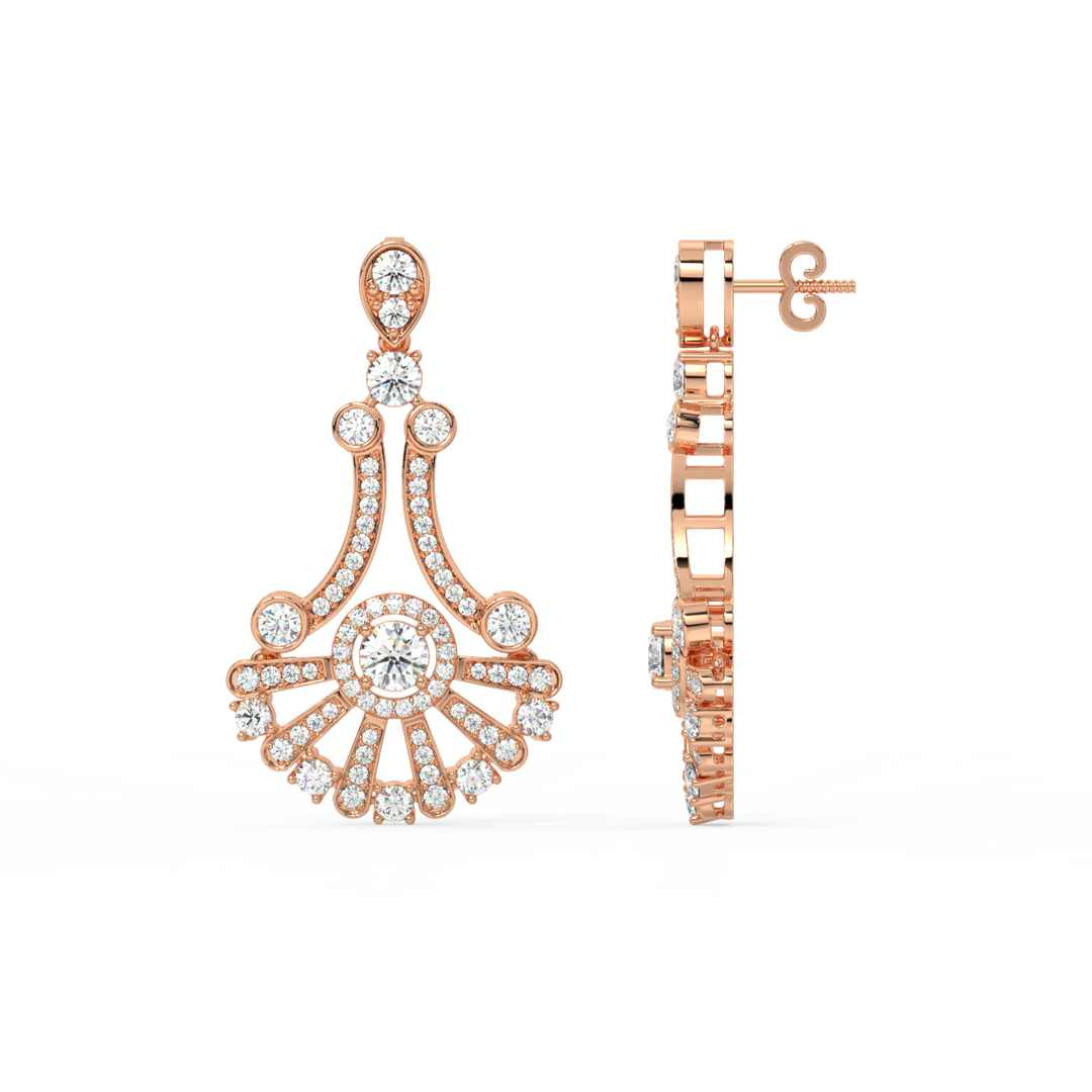 Lustrous Swing Lab Grown Diamond Drop Earrings by Stefee Jewels