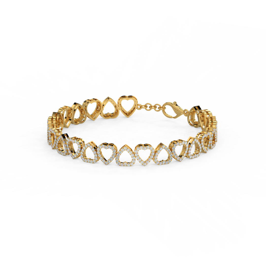 Locked Hearts Lab Grown Diamond Bracelet by Stefee Jewels