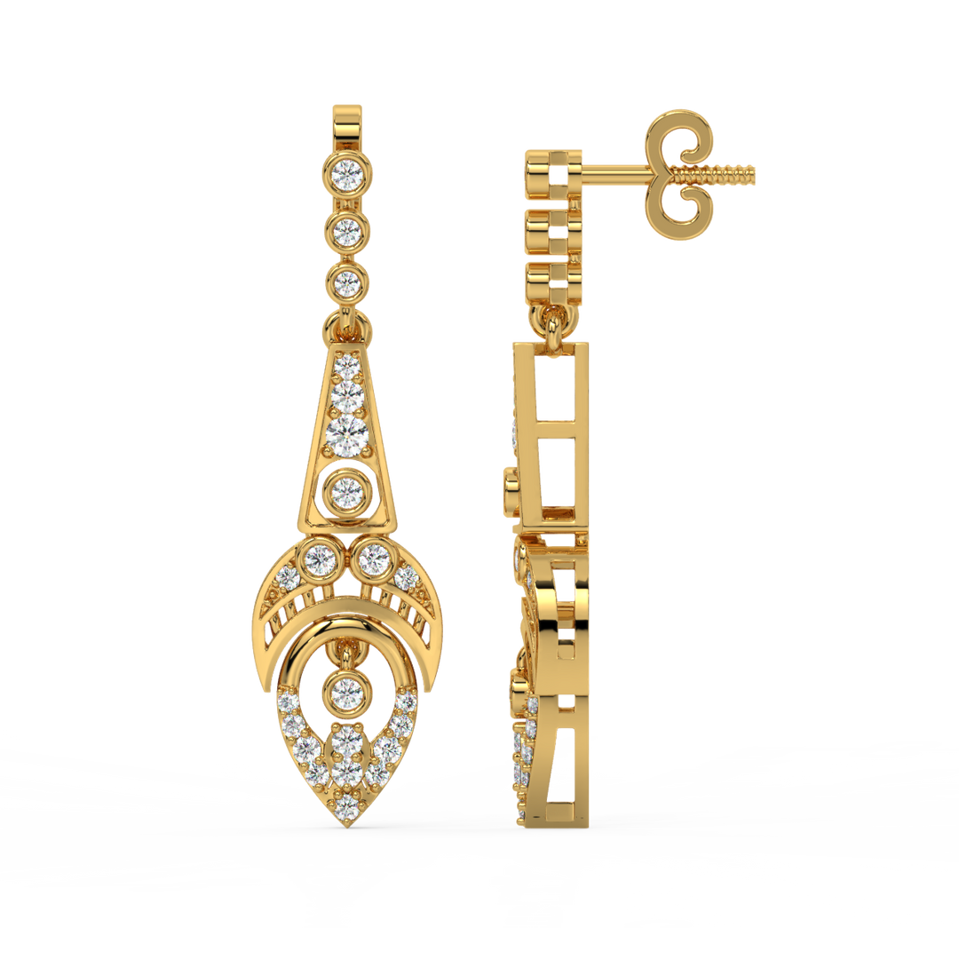 Elegant Chain Lab Grown Diamond Drop Earrings by Stefee Jewels