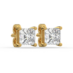 Load image into Gallery viewer, Solitaire Princess Lab Grown Diamond Studs Earrings by Stefee
