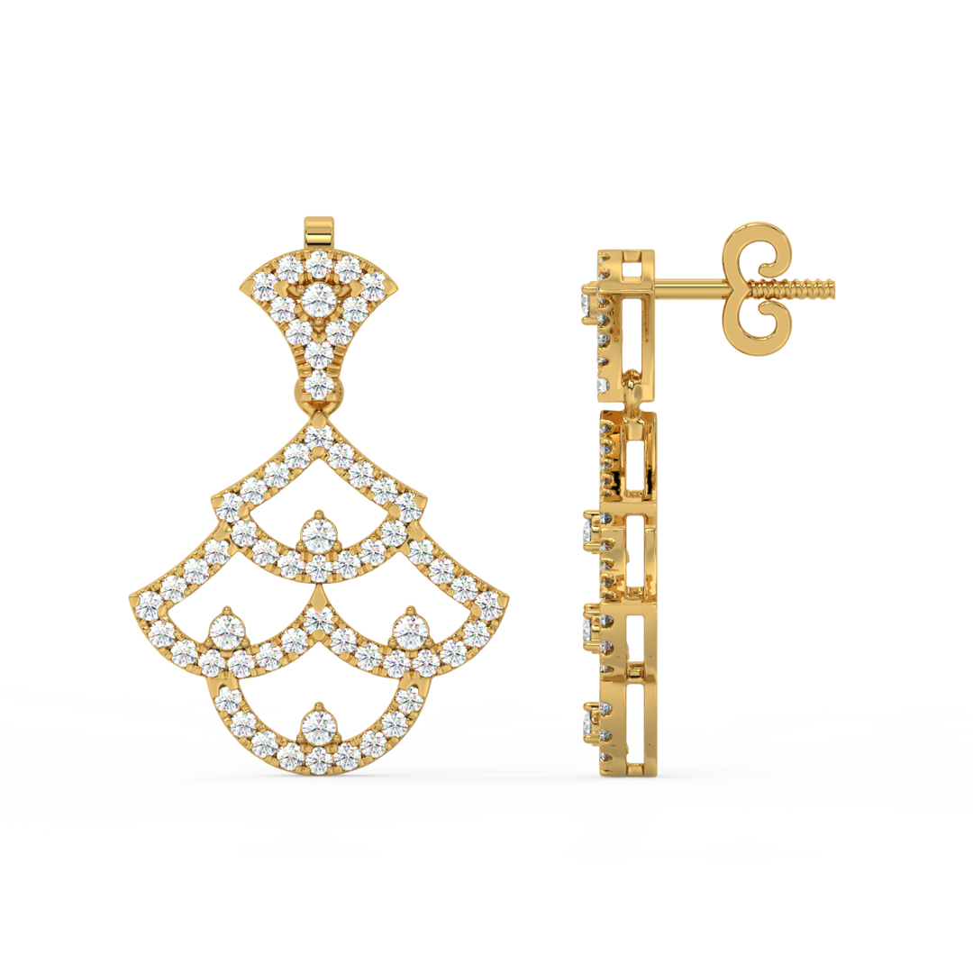 Brilliant Chains Lab Grown Diamond Drop Earrings by Stefee Jewels