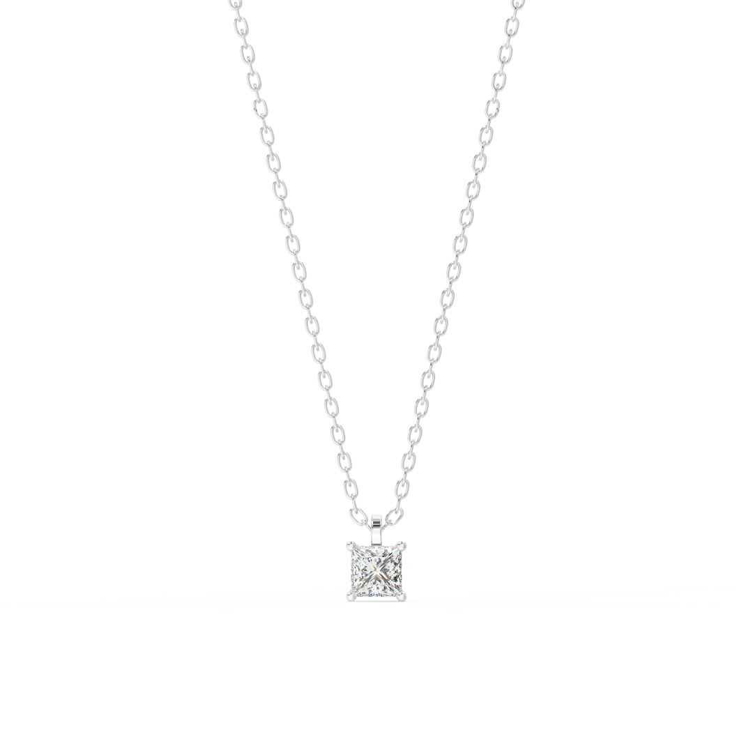 Solitaire Princess Lab Grown Diamonds Pendant by Stefee