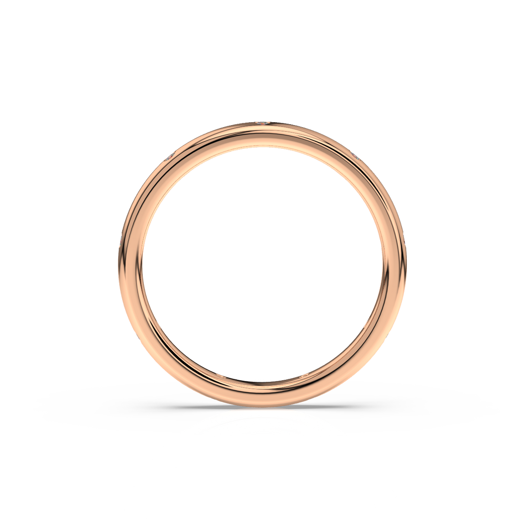 Stacking Band Ring with 9 Lab Grown Diamond Ring by Stefee Jewels