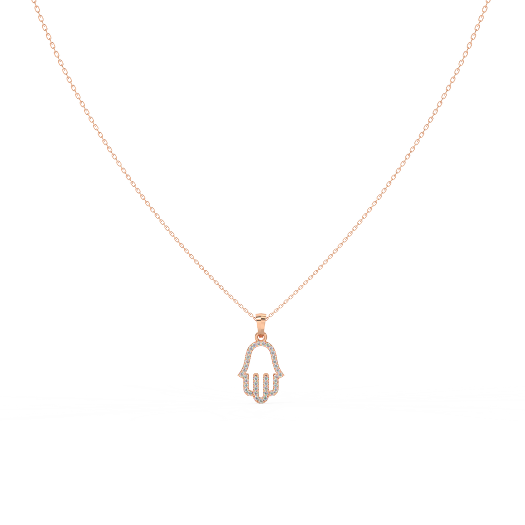 Hamsa Lab Grown Diamond Pendant by Stefee