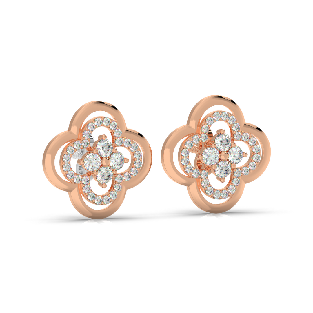 Radiant Reflections Lab Grown Diamond Stud Earrings by Stefee Jewels