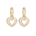 Load image into Gallery viewer, Dual Heart Lab Grown Diamond Drops By Stefee Jewels
