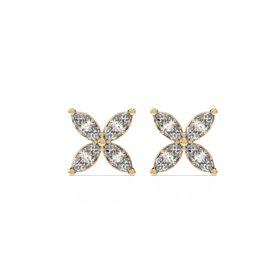 Marquise Flower Lab Grown Diamond Earrings by Stefee