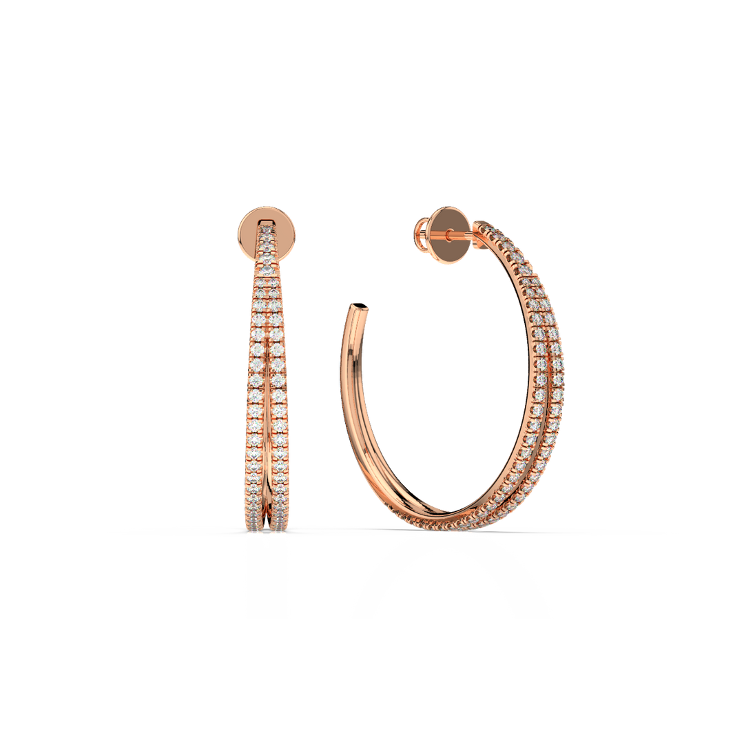 Double Hoop Lab Grown Diamond Earrings by Stefee