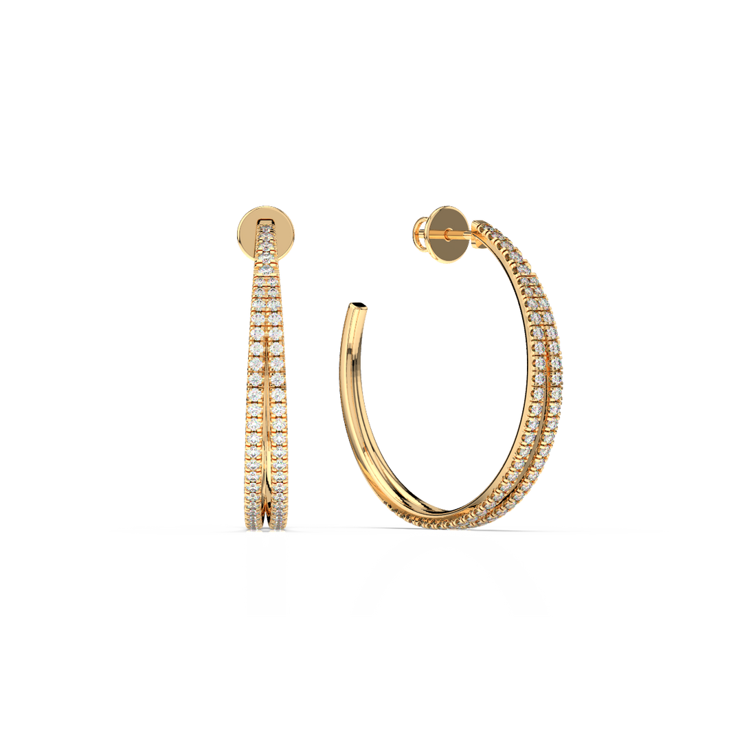 Double Hoop Lab Grown Diamond Earrings by Stefee
