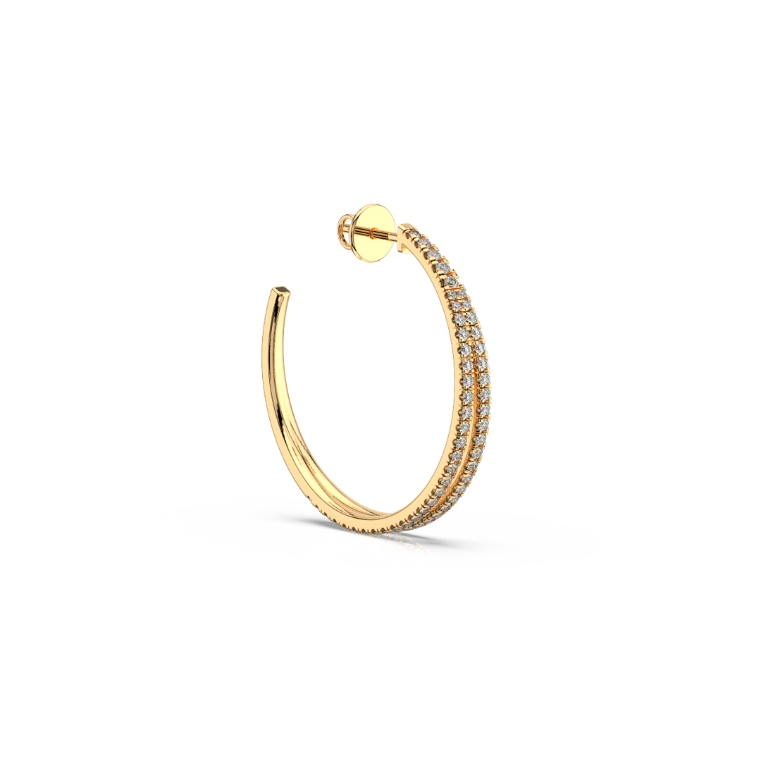 Double Hoop Lab Grown Diamond Earrings by Stefee