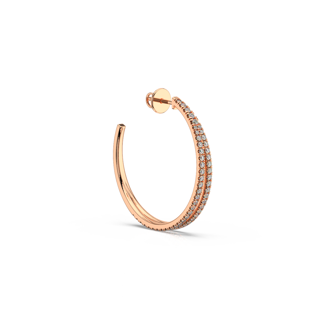 Double Hoop Lab Grown Diamond Earrings by Stefee