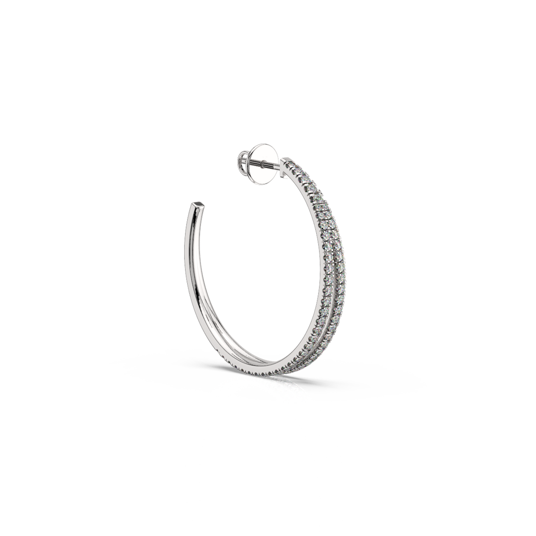 Double Hoop Lab Grown Diamond Earrings by Stefee