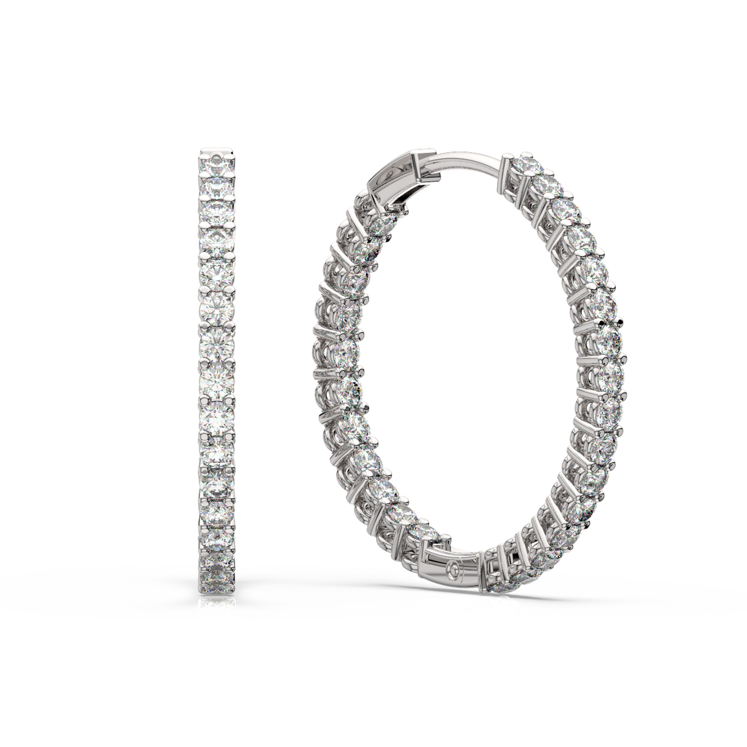Lab Grown Diamond Hoop Earrings by Stefee